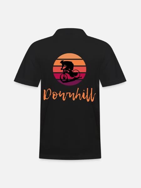 Downhill Mountain Biker DH MTB Enduro Gravity Trail - Herre poloshirt - sort