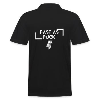 Fast as Fuck Mountain Bike MTB Downhill DH Gift - Men's Polo Shirt - black - Back - Kai (181cm)