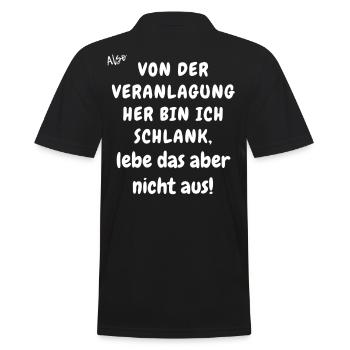 Von der Veranlagung her bin ich schlank. - Männer Poloshirt - Schwarz - Hinten - Kai (181cm)