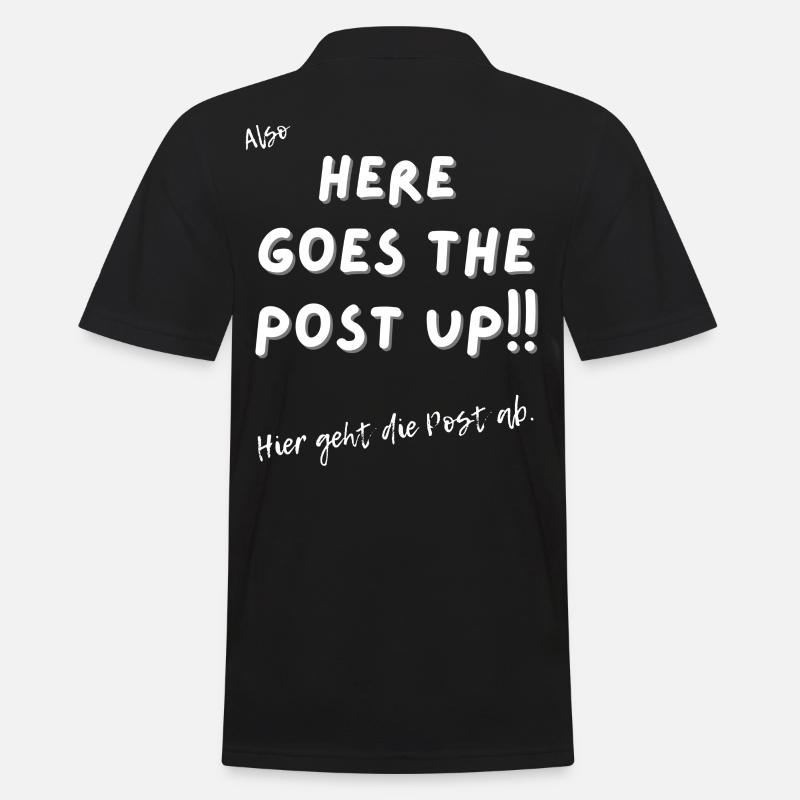 Hier geht die Post ab. - Männer Poloshirt - Schwarz