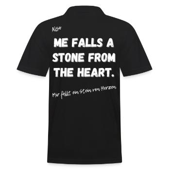 Mir fällt ein Stein vom Herzen. - Männer Poloshirt - Schwarz - Hinten - Kai (181cm)