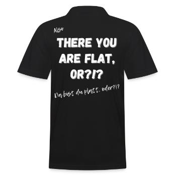 Da bist du platt?!? - Männer Poloshirt - Schwarz - Hinten - Kai (181cm)