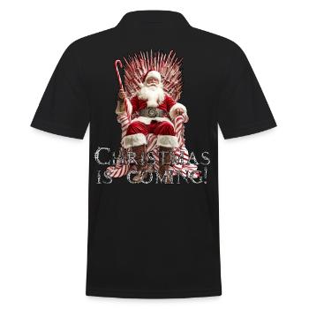 Christmas is coming! - Männer Poloshirt - Schwarz - Hinten - Kai (181cm)