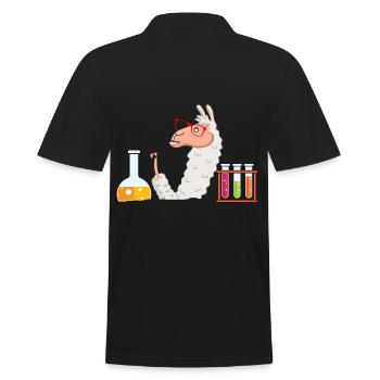 Alpaka Lehrer - Männer Poloshirt - Schwarz - Hinten - Kai (181cm)