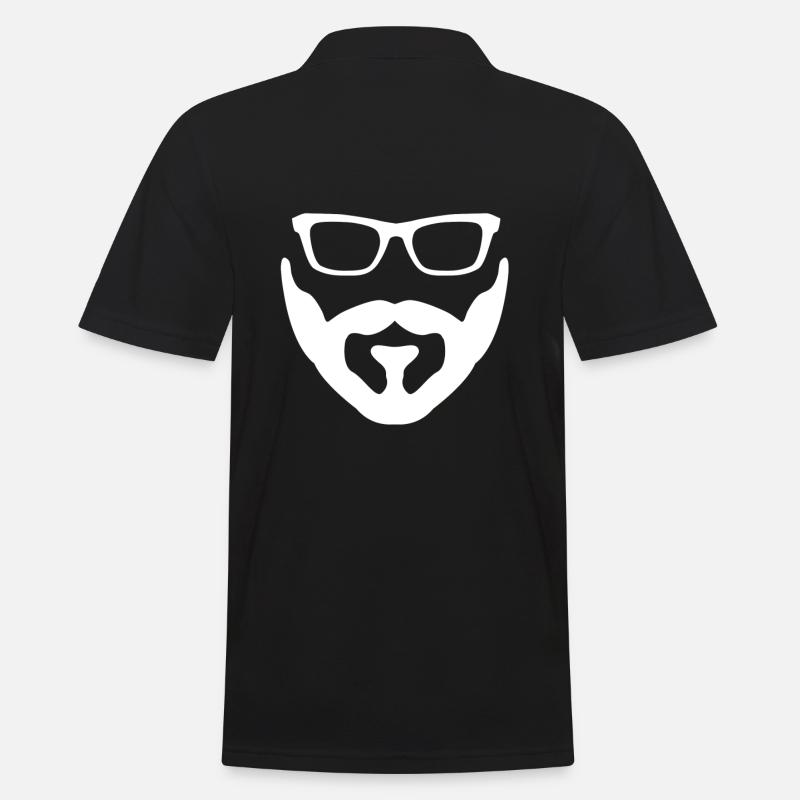 Bart Brille - Männer Poloshirt - Schwarz