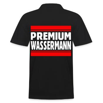 Sternzeichen Wassermann - Männer Poloshirt - Schwarz - Hinten - Kai (181cm)