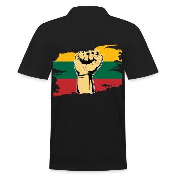 Faust Litauer Litauen - Männer Poloshirt - Schwarz - Hinten - Kai (181cm)