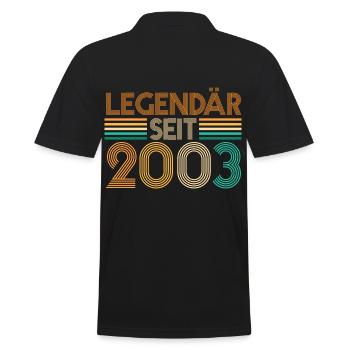 2003 20 Jahre Geburtstag - Männer Poloshirt - Schwarz - Hinten - Kai (181cm)