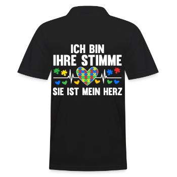 Autismus Autist Autisten - Männer Poloshirt - Schwarz - Hinten - Kai (181cm)