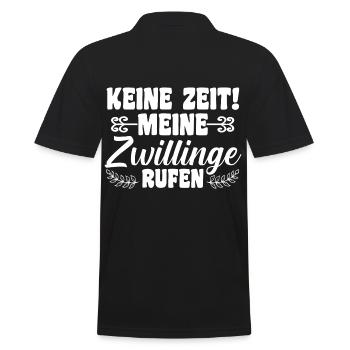 Mutter Zwillingsmama Mama von Zwillingen - Männer Poloshirt - Schwarz - Hinten - Kai (181cm)