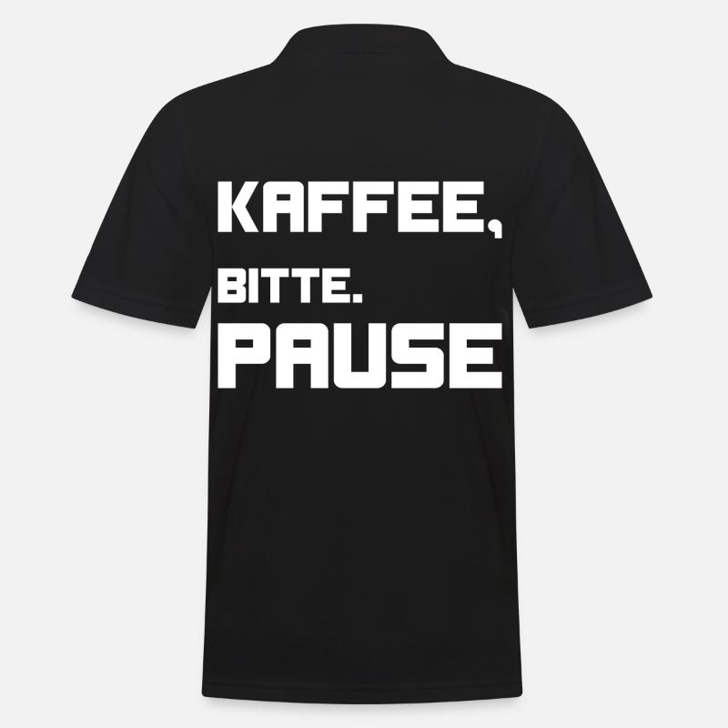 Kaffee, bitte. Pause! - Männer Poloshirt - Schwarz
