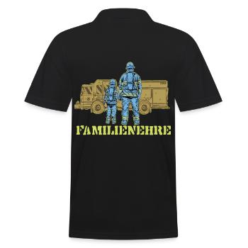 Fire brigade family honor, firefighter son father - Men's Polo Shirt - black - Back - Kai (181cm)