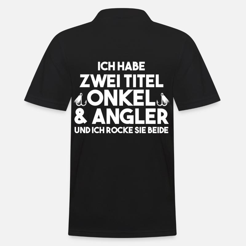 Angeln Onkel Angler - Männer Poloshirt - Schwarz