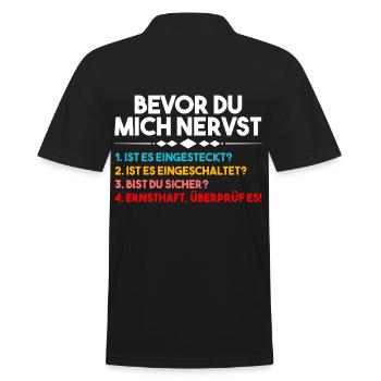 Administrator Informatiker Programmierer Admin - Männer Poloshirt - Schwarz - Hinten - Kai (181cm)
