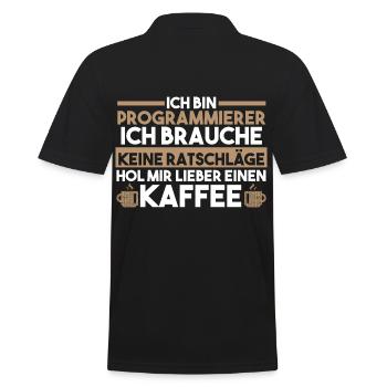 Programmieren Kaffee Entwickler Coder Programmiere - Männer Poloshirt - Schwarz - Hinten - Kai (181cm)