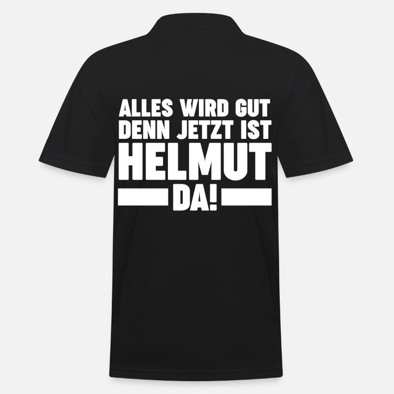 Helmut - Männer Poloshirt - Schwarz