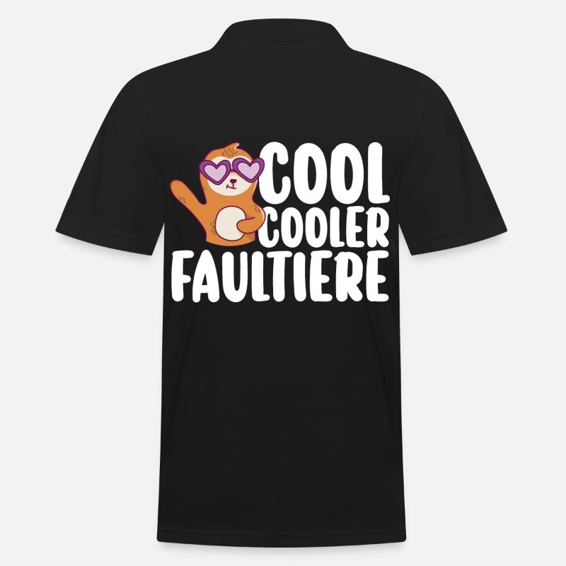 Faultier - Männer Poloshirt - Schwarz