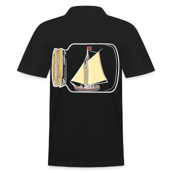 Voilier, Marin, Nautique, Côte, Yacht, Bateau - Polo Homme - noir - Dos - Kai (181cm)