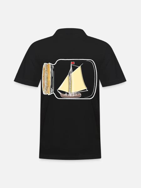 Sejlbåd, Søfart, Nautical, Kyst, Yacht, Båd - Herre poloshirt - sort