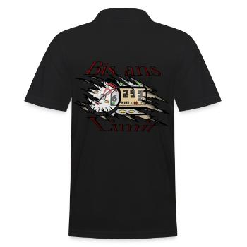 Bis ans limit - Männer Poloshirt - Schwarz - Hinten - Kai (181cm)