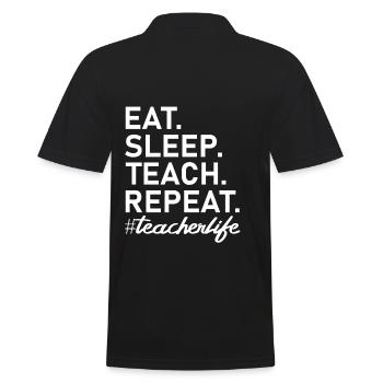 Mange le sommeil Enseigne Professeur Répéteur Professeur Professeur - Polo Homme - noir - Dos - Kai (181cm)