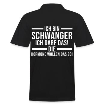 Mutter Schwangerschaft Schwanger Werdende Mama - Männer Poloshirt - Schwarz - Hinten - Kai (181cm)
