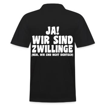 Zwillingsgeschwister Zwilling Zwillinge - Männer Poloshirt - Schwarz - Hinten - Kai (181cm)
