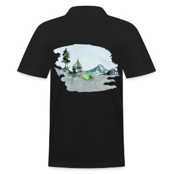 Camping tente dans la forêt et la montagne idée de cadeau - Polo Homme - noir - Dos - Kai (181cm)