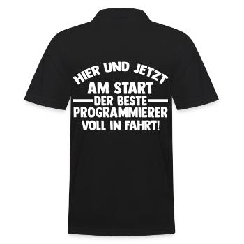 Programmieren Entwickler Coder Programmierer - Männer Poloshirt - Schwarz - Hinten - Kai (181cm)