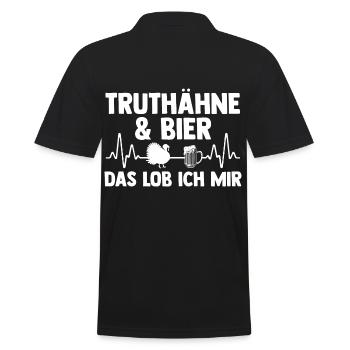 Bier Truthuhn Truthahn - Männer Poloshirt - Schwarz - Hinten - Kai (181cm)