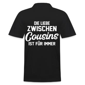 Cousins Cousin - Männer Poloshirt - Schwarz - Hinten - Kai (181cm)