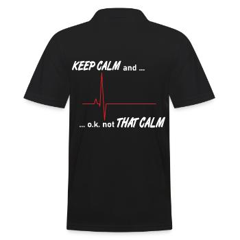 Keep Calm, Heartbeat, Rescue Service, Medicine, - Men's Polo Shirt - black - Back - Kai (181cm)