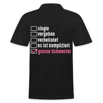 Geschwister Familie Schwestern Schwester - Männer Poloshirt - Schwarz - Hinten - Kai (181cm)