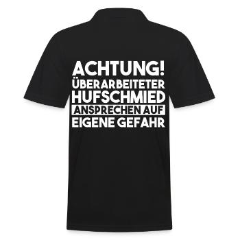 Hufbeschlagschmied Pferdeschmied Hufschmied - Männer Poloshirt - Schwarz - Hinten - Kai (181cm)
