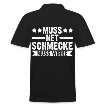 Muss Net Schmecke Muss Wirke Fitness - Männer Poloshirt - Schwarz - Hinten - Kai (181cm)