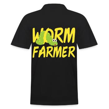 Worm Farmer - Männer Poloshirt - Schwarz - Hinten - Kai (181cm)
