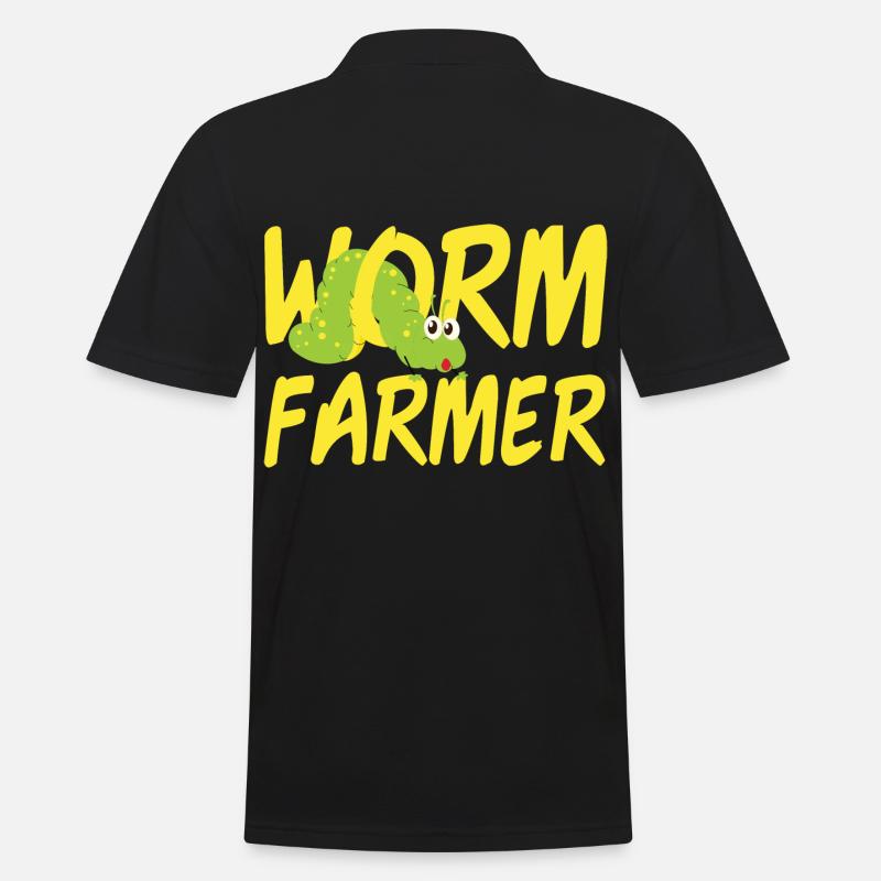Worm Farmer - Männer Poloshirt - Schwarz