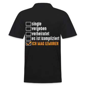 Lemur - Männer Poloshirt - Schwarz - Hinten - Kai (181cm)