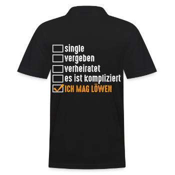 Löwe Löwen - Männer Poloshirt - Schwarz - Hinten - Kai (181cm)