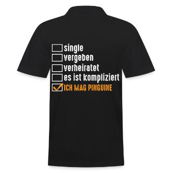 Pinguin - Männer Poloshirt - Schwarz - Hinten - Kai (181cm)