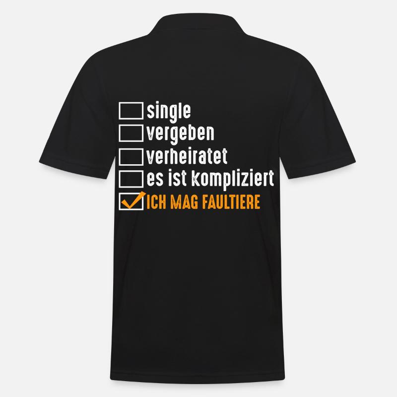 Beziehungsstatus Faultier - Männer Poloshirt - Schwarz