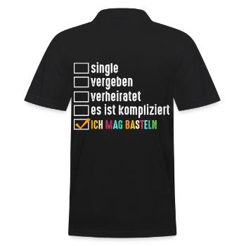 Beziehungsstatus Bastler Bastelunterricht Basteln - Männer Poloshirt - Schwarz - Hinten - Kai (181cm)