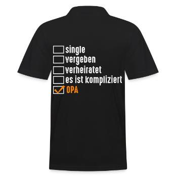 Großvater Großpapa Opi Opa - Männer Poloshirt - Schwarz - Hinten - Kai (181cm)