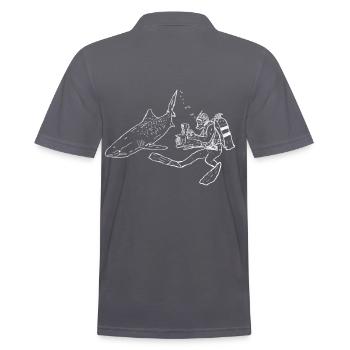 Hai Taucher - Männer Poloshirt - Anthrazit - Hinten - Nico (186cm)