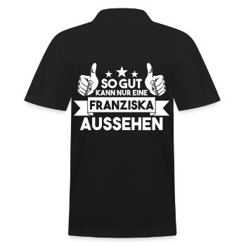 Franziska - Männer Poloshirt - Schwarz - Hinten - Kai (181cm)