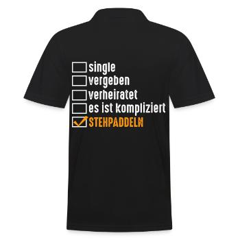 Stand Up Paddeling - Männer Poloshirt - Schwarz - Hinten - Kai (181cm)