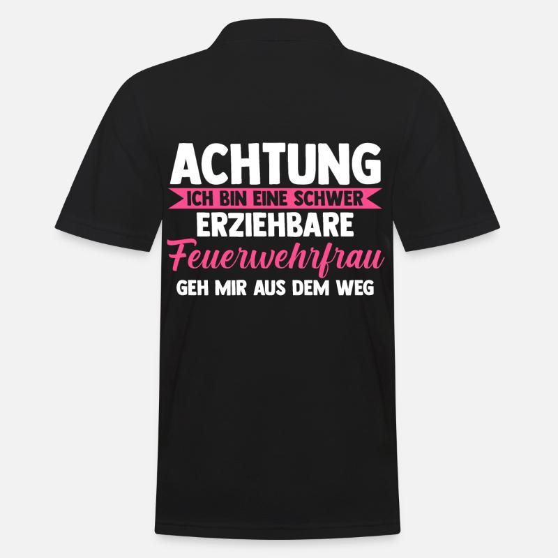 Feuerwehr Feuerwehrfrau - Männer Poloshirt - Schwarz