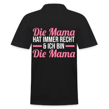 Mutter Mama - Männer Poloshirt - Schwarz - Hinten - Kai (181cm)