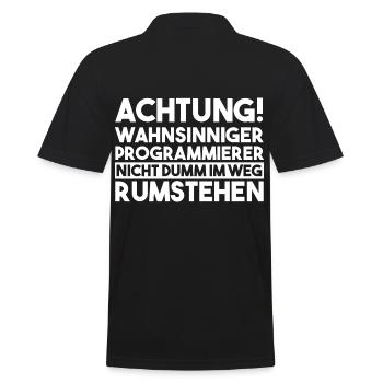 Programmieren Entwickler Coder Programmierer - Männer Poloshirt - Schwarz - Hinten - Kai (181cm)