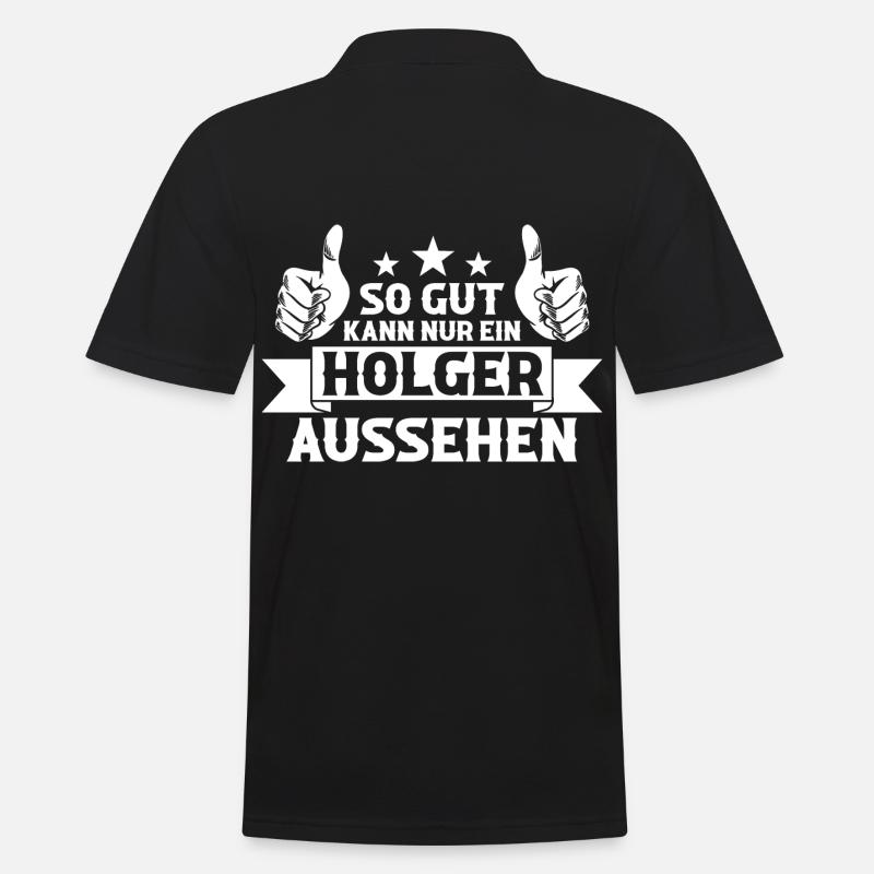 Holger - Männer Poloshirt - Schwarz